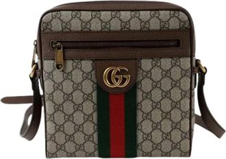 Gucci Pre-owned Cross Body Bags, female, Brown, Size: ONE SIZE Pre-owned Canvas Cross Body Bag