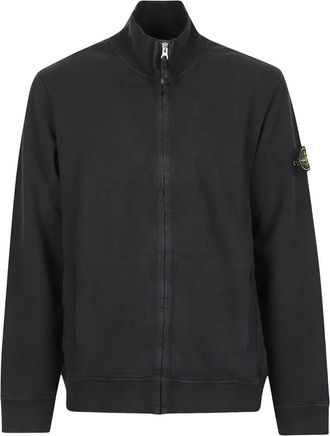 Stone Island Full Zip Sweatshirt - Heren - Vesten met rits - Zwart - L - Katoen - Hoodies & sweatvesten