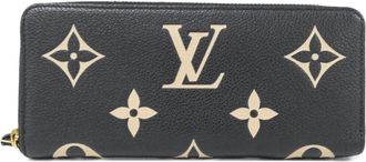 Louis Vuitton Beige Bicolor Black Leather Long Wallet (Bi-Fold) (Pre-Owned)