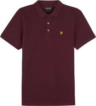 Lyle & Scott Polo Shirts, male, Brown, Size: XL Burgundy Pique Polo Shirt