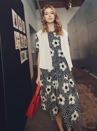 Icone Womens Tiered floral-print midi dress