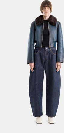 Alaia Womens Low Round Denim Jeans Dark Blue Trousers
