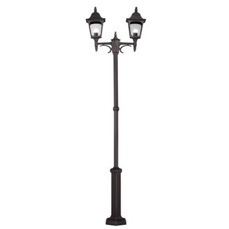 Netlighting Chapel 2 Light Twin Outdoor Post Lantern Black IP44 E27