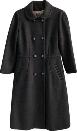 Dolce & Gabbana Charcoal Double Breasted Pea Coat Size M