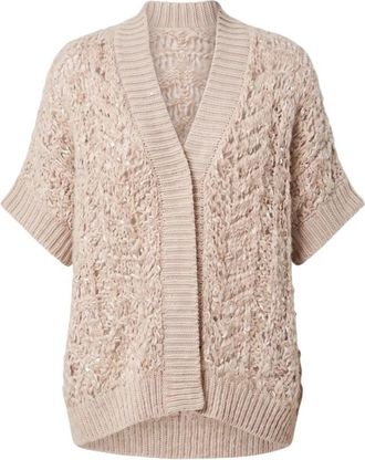 PESERICO Mantella - Dames - Vesten - Beige - M - Wol - Truien & Vesten