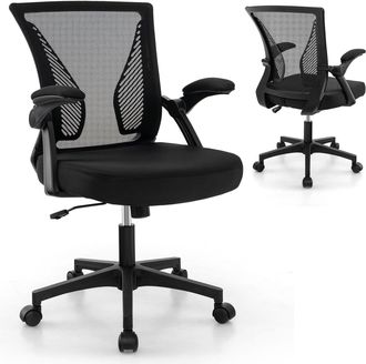 Costway Costway - Silla Ergonomica Escritorio, Altura Ajustable 90-100 Cm, Funci&oacute;n De Inclinaci&oacute;n, Respaldo Y Asiento De Malla Transpirable, Silla Oficina Des