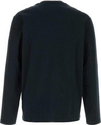 Jil Sander Mens Pocket Long-Sleeve Cotton T-Shirt Navy