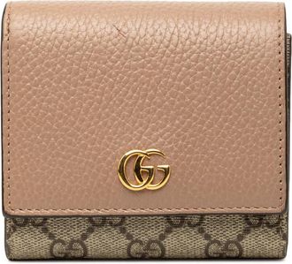 Gucci Pre-owned Gucci Bicolor GG Marmont Calfskin and GG Supreme Wallet Ladies V4KL3OXSOMAXGSQY