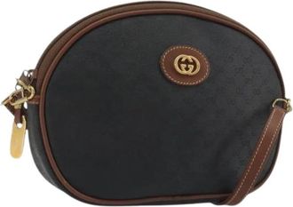 Gucci Pre-owned Micro Small GG Canvas Shoulder Bag - Dames - Vintage Schoudertas - Zwart - ONE Size - Leer - Vintage
