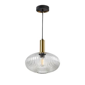 Netlighting Norma Globe Pendant Ceiling Light Black Brass Clear Glass E27 UK STOCK