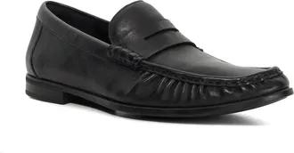 Dune London Mens Sammi Leather Penny Loafers Size UK 12 Black