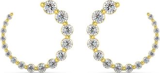 Pompeii3 1 1/2Ct Graduated Diamond Circle Earrings 14k Gold Journey Studs Lab Grown