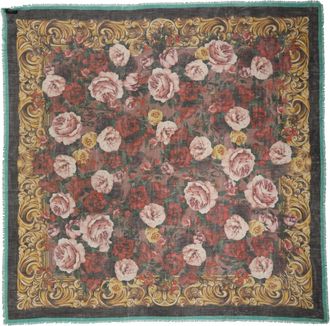 Dolce & Gabbana Multicolor Floral Cashmere Square Stole Womens Scarf (Pre-Owned)