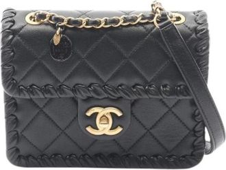 Chanel Pre-owned Matelasse Lamsleer Schoudertas - Dames - Vintage Mini Tas - Zwart - ONE Size - Leer - Vintage