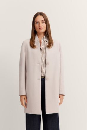 Bugatti Wollmantel BUGATTI, Damen, Gr. 40, beige (30, beige), 100% Wolle, unifarben, regular fit, normaler Saum, M&auml;ntel Wollmantel, Flexcity-Stretch