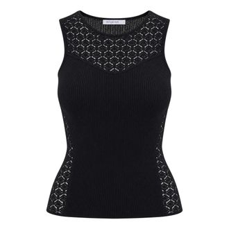 Patrizia Pepe Mouwloze Tops - Dames - Tops - Zwart - Maat: XS Katoen
