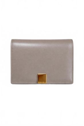 Marni Womens Prisma Folded Leather Wallet In Cork Beige