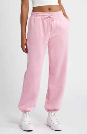 BP. Baggy Fleece Joggers in Pink Shore at Nordstrom, Size Medium