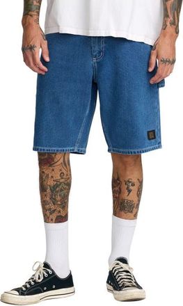Rvca Dayshift Denim Carpenter Shorts in Blue Collar at Nordstrom, Size 36