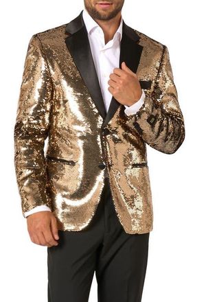 OppoSuits Groovy Gold Sequin Dinner Jacket at Nordstrom, Size 44
