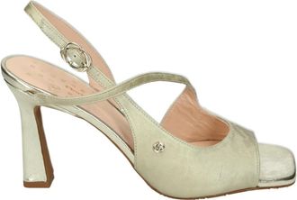 Floris Van Bommel Gouden Sling-back Sandaal Tami 02.07 - Dames - Sandalen met hakken - Grijs - 41 EU - Leer - Schoenen
