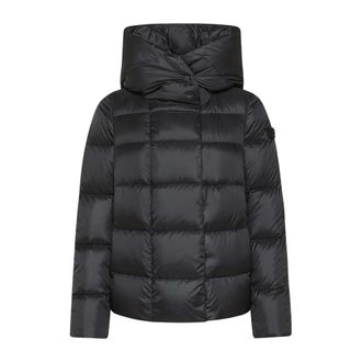 Peuterey Black Hooded Puffer Coat