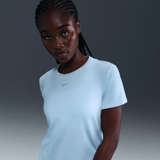 Nike Womens One Classic Dri-FIT Short-Sleeve Top in Blue | FN2798-441