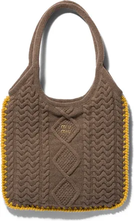 Miu Miu Ivy Wool And Cashmere Bag, Woman, Rush/yellow
