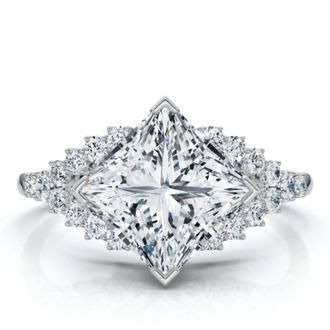 Pompeii3 Certified 2.25Ct Princess Cut Diamond Engagement Ring 14k Gold or Pt Lab Grown