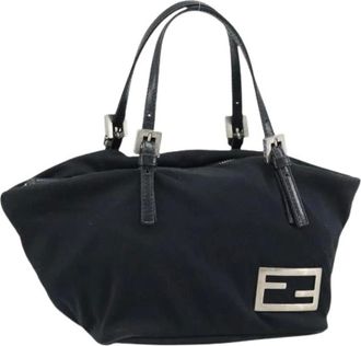 Fendi Pre-owned Handbags, female, Black, Size: ONE SIZE Pre-owned Nylon Hand Bag