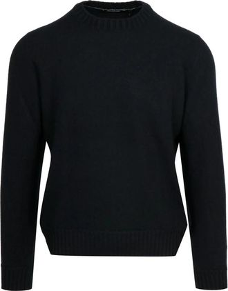 Gran Sasso Trui met ronde hals - Heren - Cashmere truien - Zwart - L - Kasjmier - Truien & Vesten