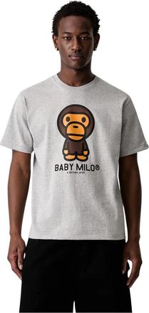A Bathing Ape Baby Milo T-shirt - Heren - T-shirts - Grijs - L - Katoen - Tops