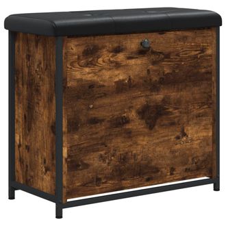 vidaXL Vidaxl - Banco Zapatero Con Caj&oacute;n Abatible Roble Ahumado 62x32x56 Cm