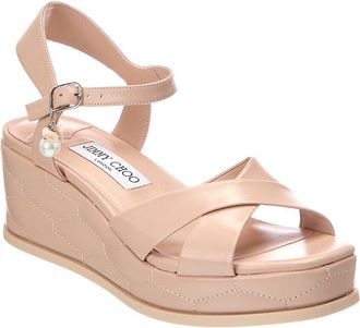 Jimmy Choo London Astra 60 Leather Wedge Sandal
