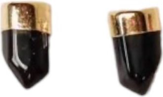 JaxKelly Womens Gold Dip Earrings In Obsidian Point