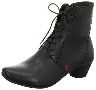 Think Schn&uuml;rstiefelette THINK Aida, Damen, Gr. 38, schwarz, Leder, unifarben, Schuhe Schn&uuml;rstiefelette, Festtagsschuh, Stiefelette aus vegetabil gegerbtem L