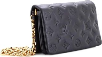 Louis Vuitton Convertible Coussin Pochette Monogram Embossed Lambskin shoulder bag - Nero