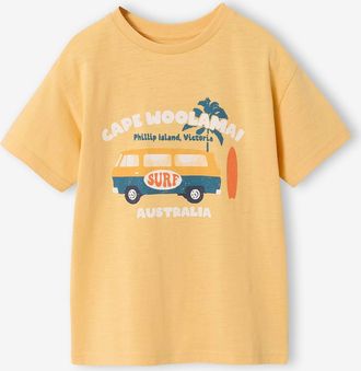 Vertbaudet T-Shirt Jungen Urlaubsprint mit Recycling-Baumwolle gelb