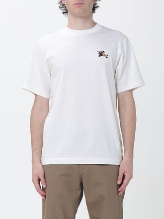 Burberry T-shirt in cotone con logo EKD ricamato sul petto
