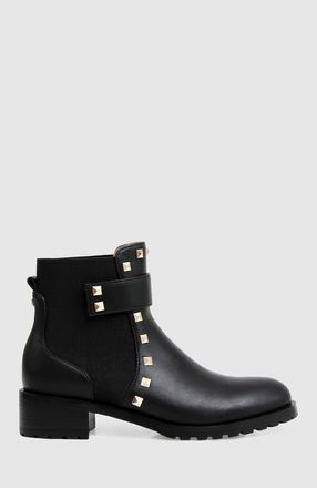 Belle & Bloom City Lights Leather Ankle Boot in Black at Nordstrom, Size 10