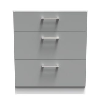 Welcome Furniture Denver Ready Assembled Chest Of Drawers with 3 Drawers - Grey & White - Welcome Furniture | TJ Hughes
