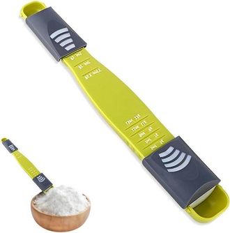 OEM Cuchara Medidora Ajustable - Cuchara Medidora En Gramos - Medici&oacute;n Precisa - Dise&ntilde;o De Doble Cabezal - 10,8 Cm - Blanca