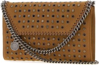 Stella McCartney Womens Falabella Crossbody Bag Brown Fabric