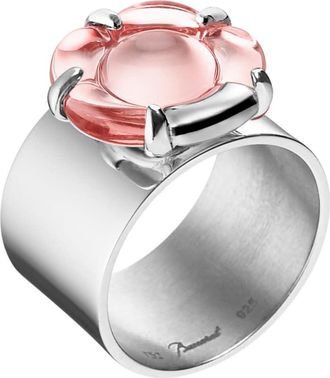 Baccarat B Flower Ring Peach Crystal Size 6.5 2807217