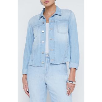 L'agence Janelle Raw Hem Cotton Denim Jacket in Lozano at Nordstrom Rack, Size Large