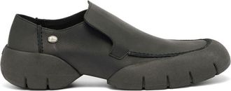 Diesel Slip-On Black Flat Shoes With Textured Sole