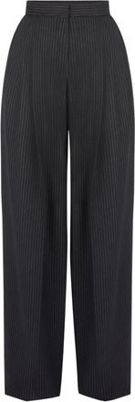 Nina Ricci Pantaloni a gamba ampia gessati - Nero