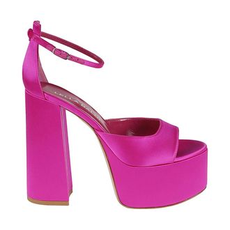 Lella Baldi Satin Heel Sandals - female - Lella Baldi - High Heel Sandals - Pink - 6 UK - Shoes