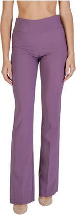 Sandro Ferrone Wide Trousers, female, Purple, Size: 2XS Purple Zip Trousers with Back Pockets