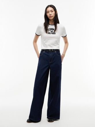 Tommy Hilfiger Womens High-Rise Wide Leg Jean - Rinse New Doreen - 28W x LongL